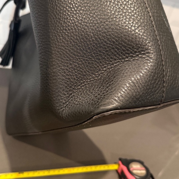 Tory Burch Black Pebbled Leather Tote - Picture 14 of 16